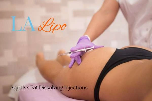 Woman having fat dissolving injections Worcestershire on thighs