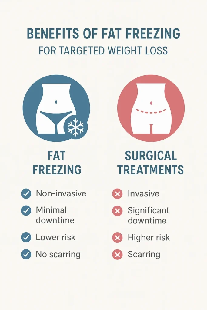 graphic showing the benefits of fat freezing Worcestershire