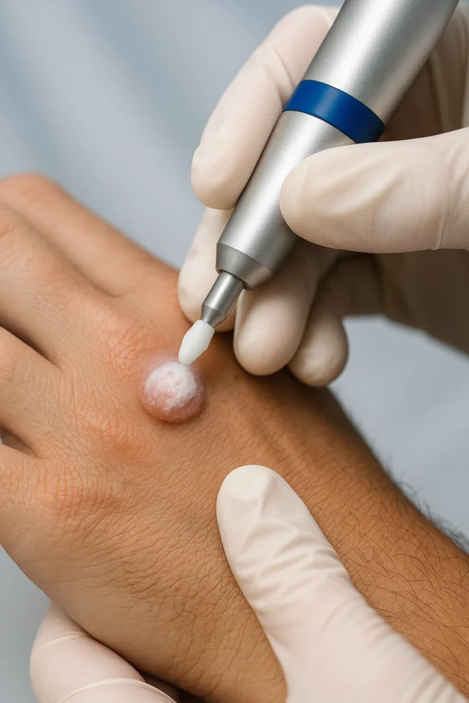 example of wart removal Worcestershire using cryopen