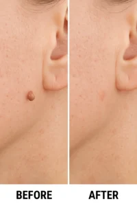 Skin tags removal Worcestershire before and after