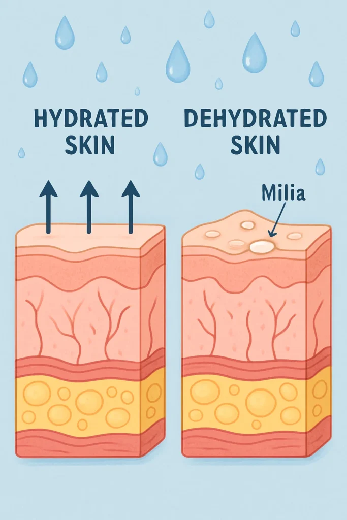 The importance of hydration and milia production Worcestershire