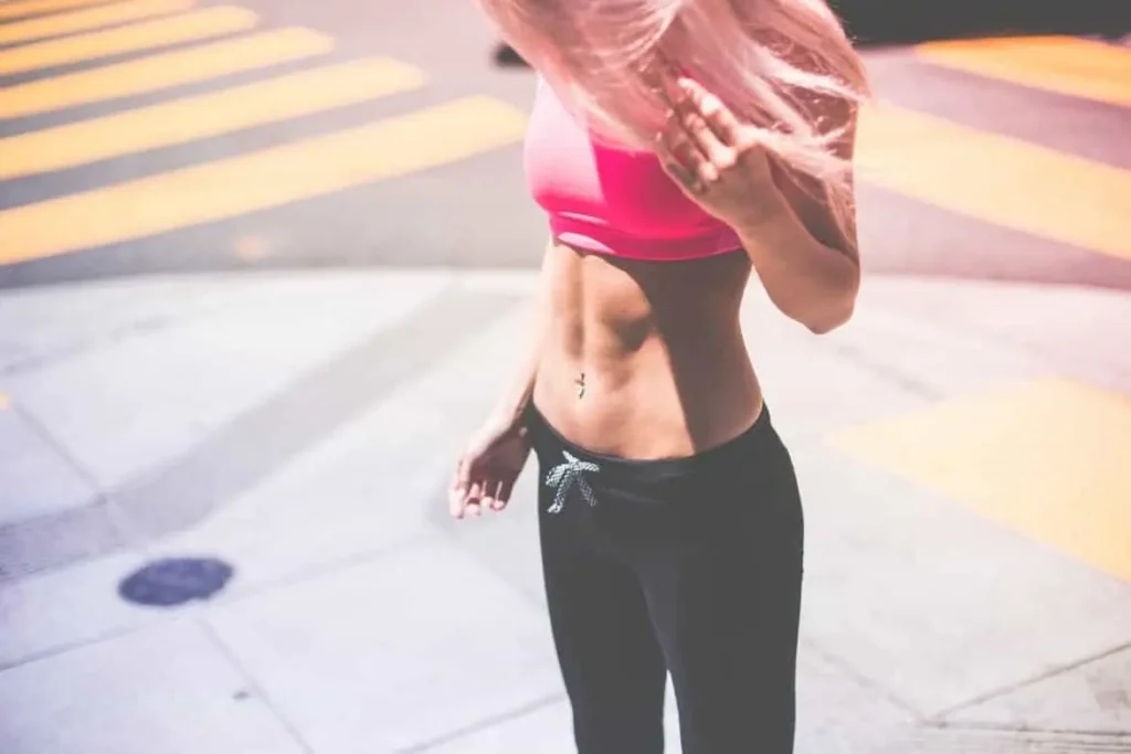 Woman with toned stomach after LA-EMS Body Sculpting Treatment Worcestershire
